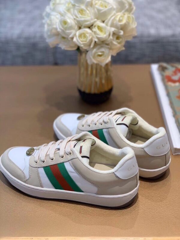 Gucci Women's Screener Sneaker With Web Beige/White For Women GG