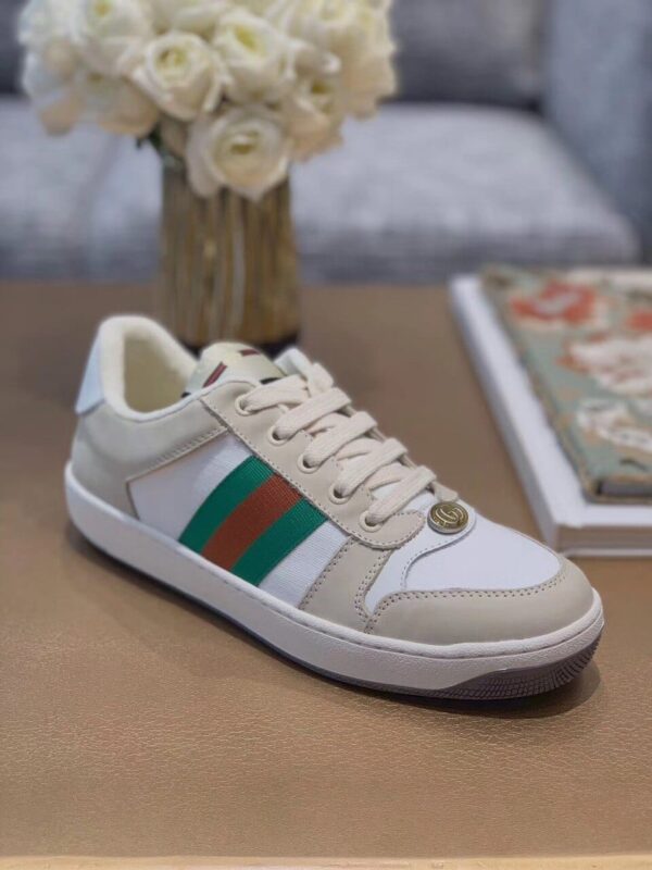 Gucci Women's Screener Sneaker With Web Beige/White For Women GG