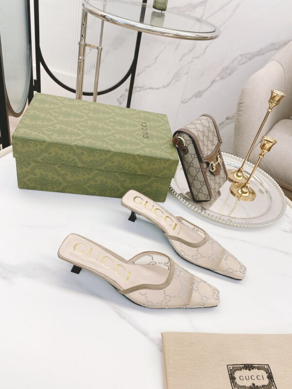 Gucci Women's Slide Sandal By Fabric Beige For Women GG