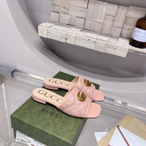 Gucci Women's Slide Sandal With Double G Beige For Women GG