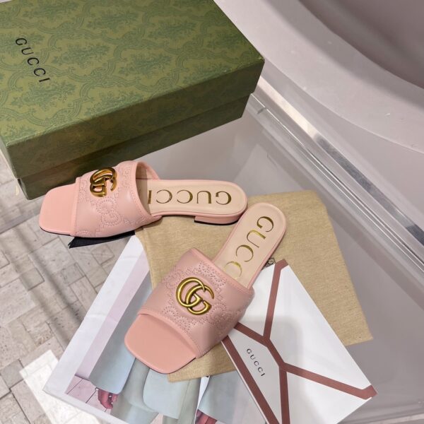 Gucci Women's Slide Sandal With Double G Beige For Women GG