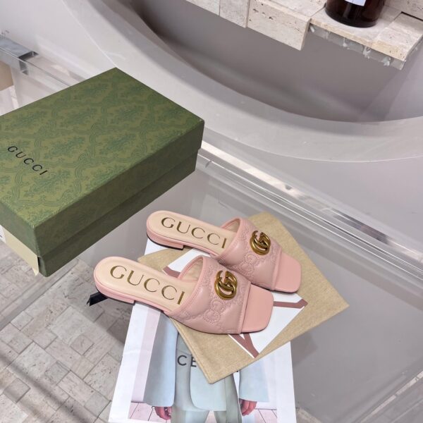 Gucci Women's Slide Sandal With Double G Beige For Women GG