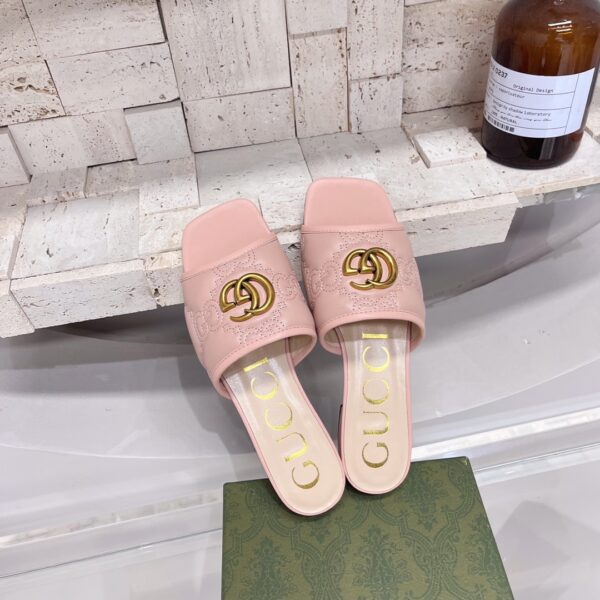 Gucci Women's Slide Sandal With Double G Beige For Women GG