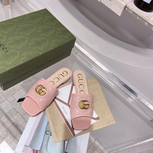 Gucci Women's Slide Sandal With Double G Beige For Women GG