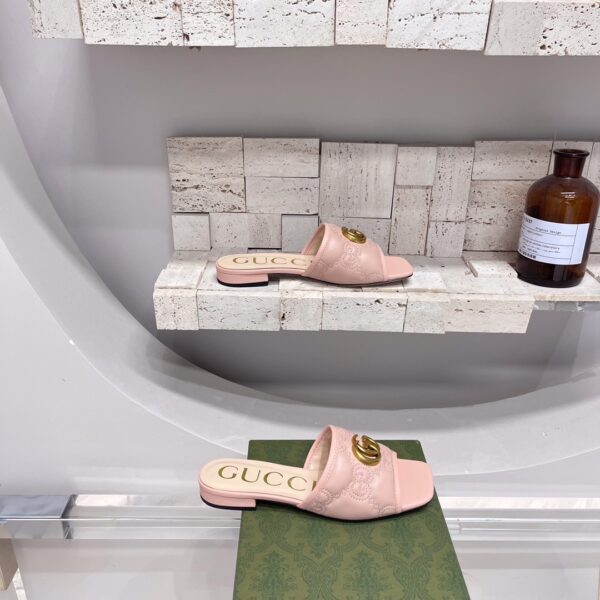 Gucci Women's Slide Sandal With Double G Beige For Women GG
