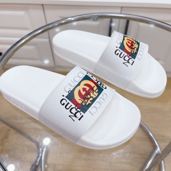 Gucci Women's Slide Sandal With GG Web White For Women 407345
