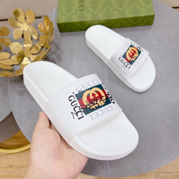 Gucci Women's Slide Sandal With GG Web White For Women 407345