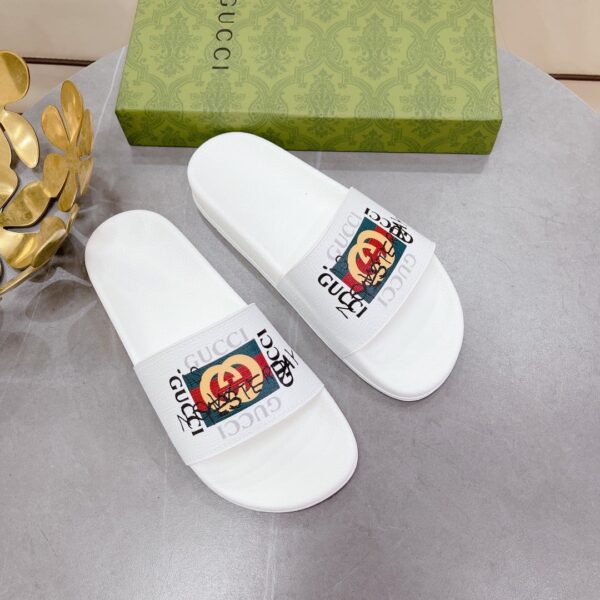 Gucci Women's Slide Sandal With GG Web White For Women 407345