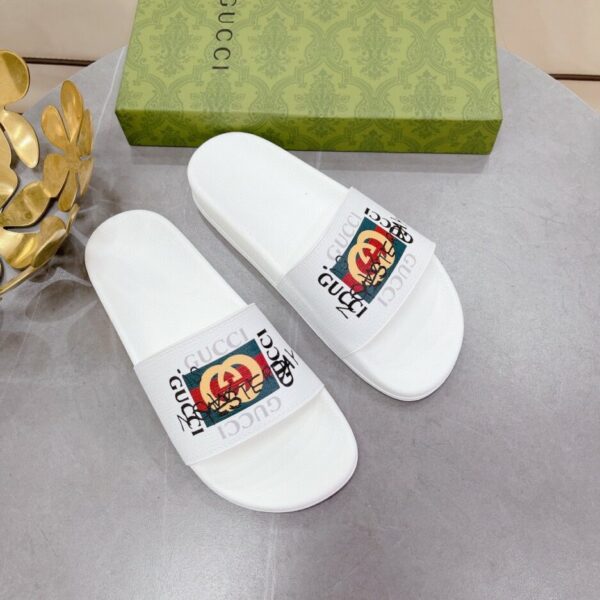 Gucci Women's Slide Sandal With GG Web White For Women 407345