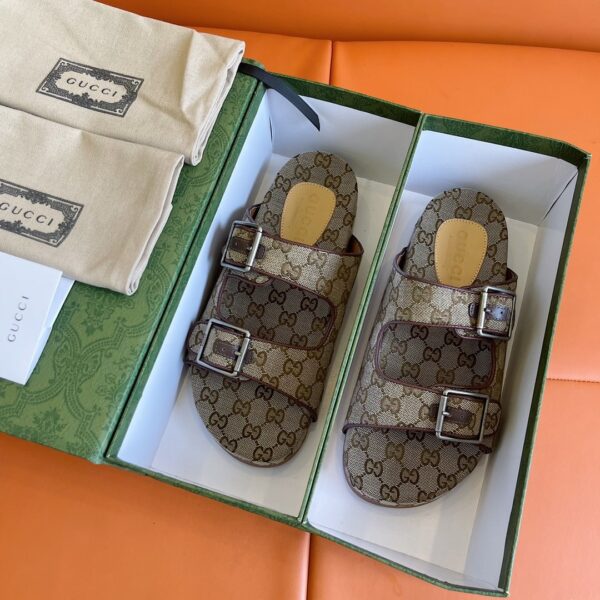 Gucci Women's Slide Sandal With Straps Beige For Women GG