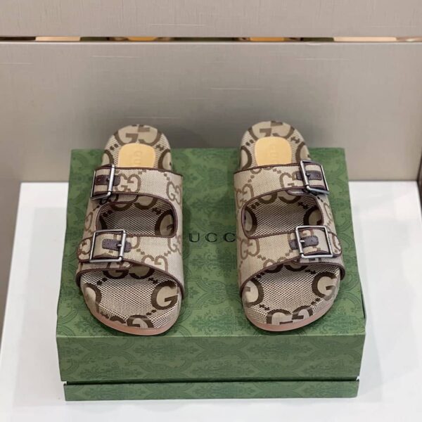 Gucci Women's Slide Sandal With Straps Beige For Women GG