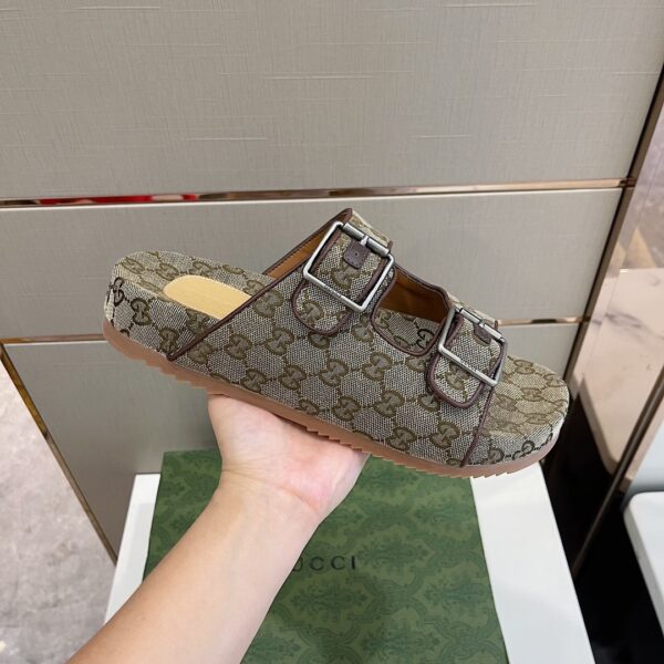 Gucci Women's Slide Sandal With Straps Beige For Women GG