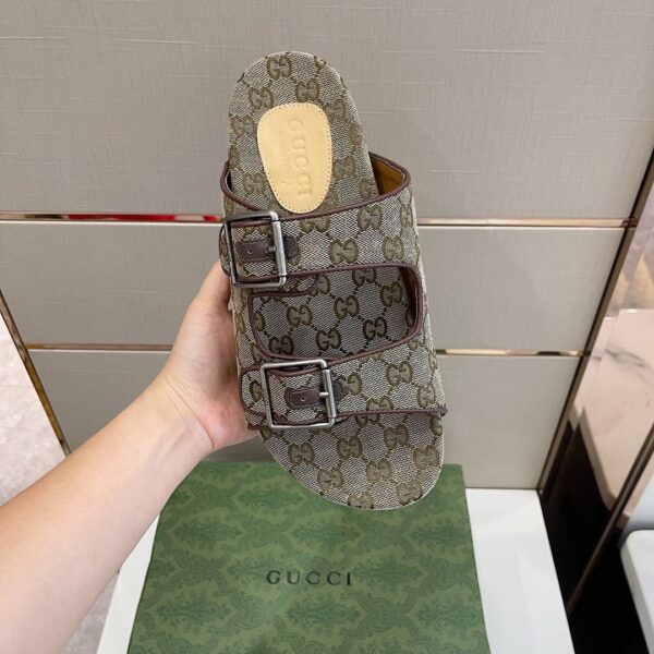 Gucci Women's Slide Sandal With Straps Beige For Women GG
