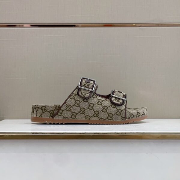 Gucci Women's Slide Sandal With Straps Beige For Women GG