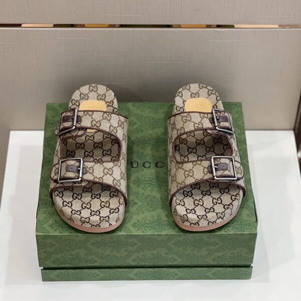 Gucci Women's Slide Sandal With Straps Beige For Women GG
