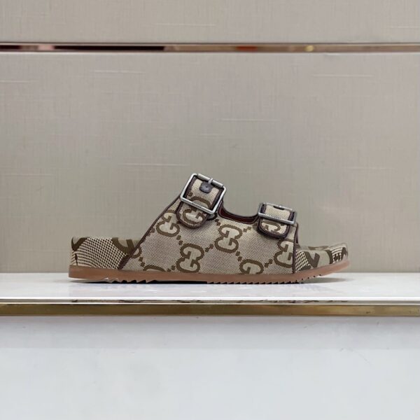 Gucci Women's Slide Sandal With Straps Beige For Women GG