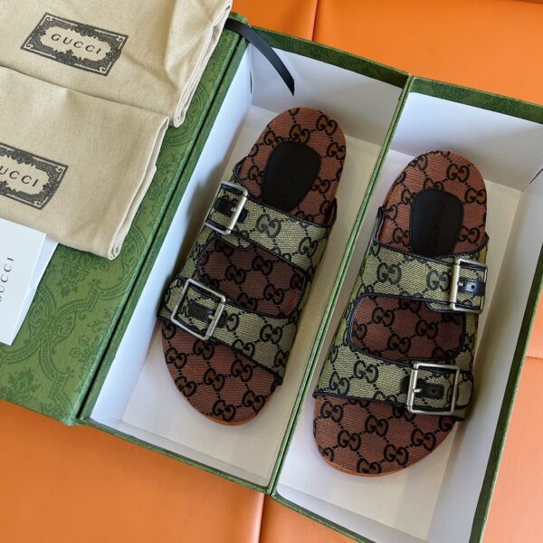 Gucci Women's Slide Sandal With Straps Beige For Women GG