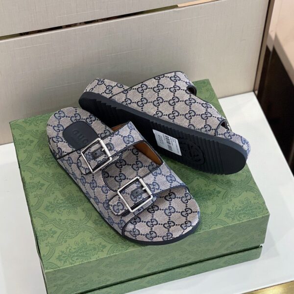 Gucci Women's Slide Sandal With Straps Blue For Women 658020 2HK60