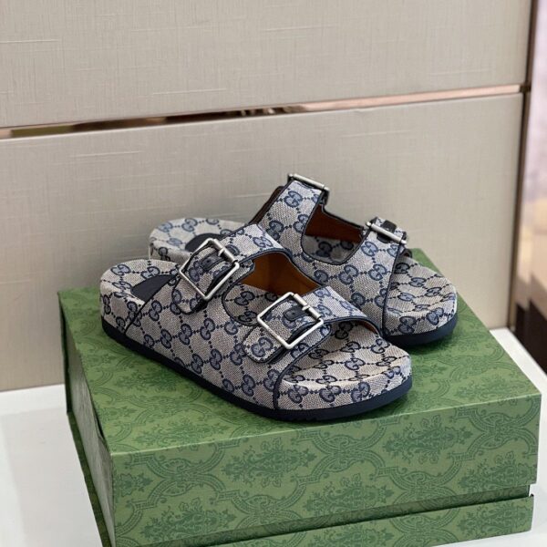 Gucci Women's Slide Sandal With Straps Blue For Women 658020 2HK60
