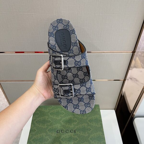 Gucci Women's Slide Sandal With Straps Grey For Women GG