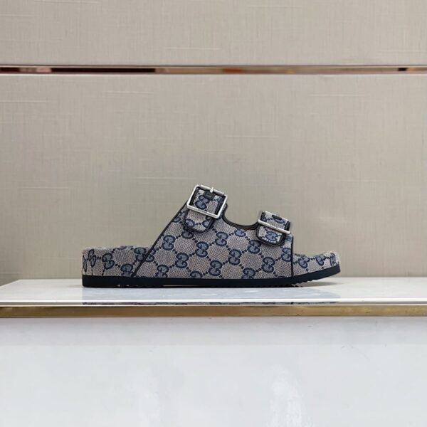 Gucci Women's Slide Sandal With Straps Grey For Women GG