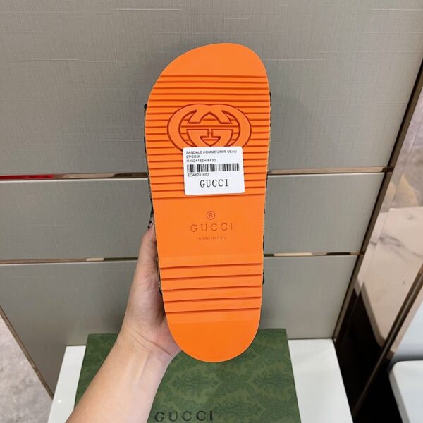Gucci Women's Slide Sandal With Straps Orange And Green For Women 658020 2HK60