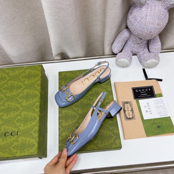 Gucci Women's Slingback With Horsebit Jade Green For Women GG