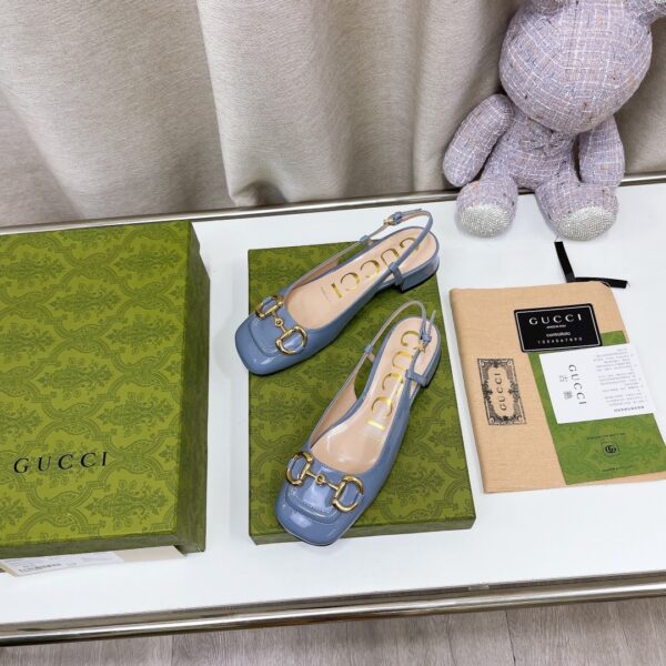 Gucci Women's Slingback With Horsebit Jade Green For Women GG