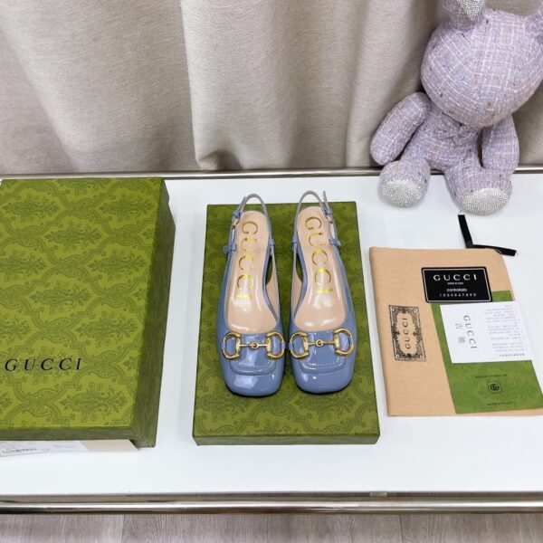 Gucci Women's Slingback With Horsebit Jade Green For Women GG