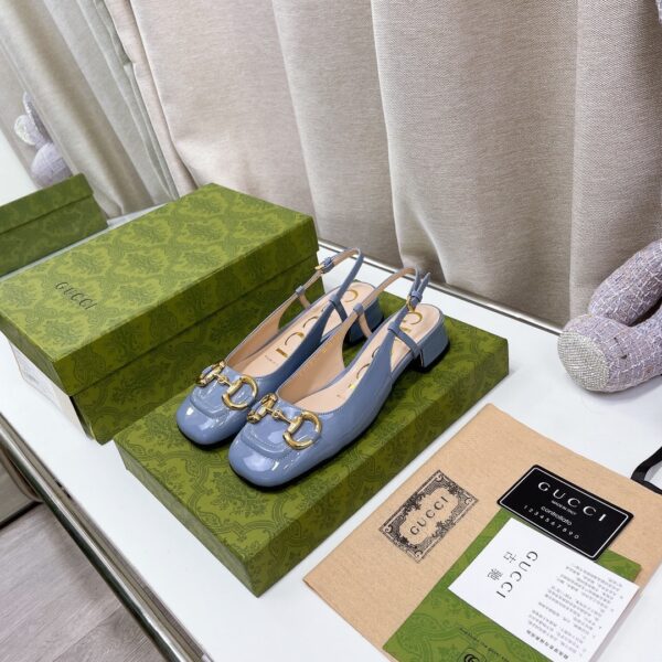 Gucci Women's Slingback With Horsebit Jade Green For Women GG