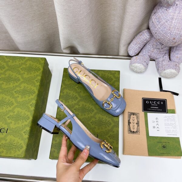 Gucci Women's Slingback With Horsebit Jade Green For Women GG