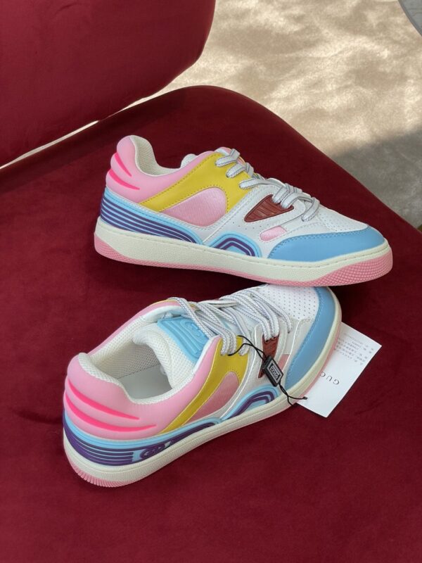 Gucci Women's Sneaker Gucci Basket Donna Light Blue Demetra For Women ‎700291 2SHW0 4870