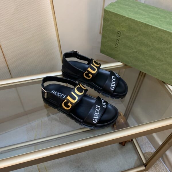 Gucci Women's Tiger And Buckle Sandal Black For Women GG