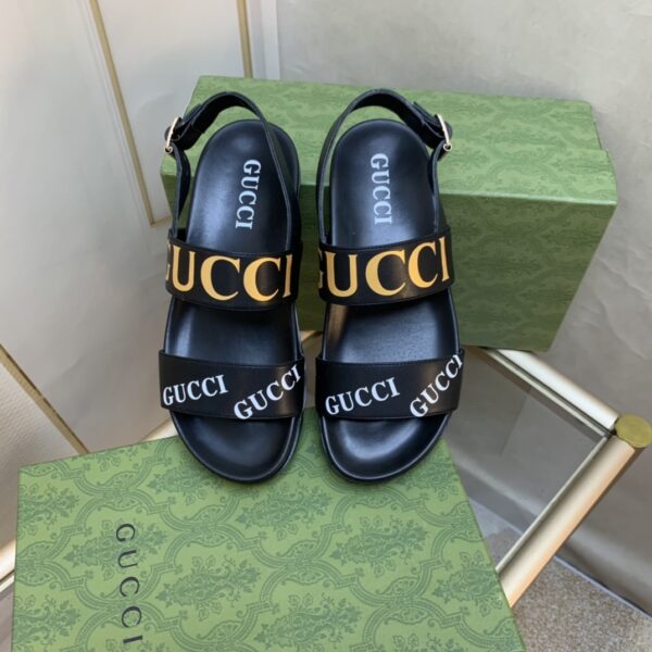 Gucci Women's Tiger And Buckle Sandal Black For Women GG