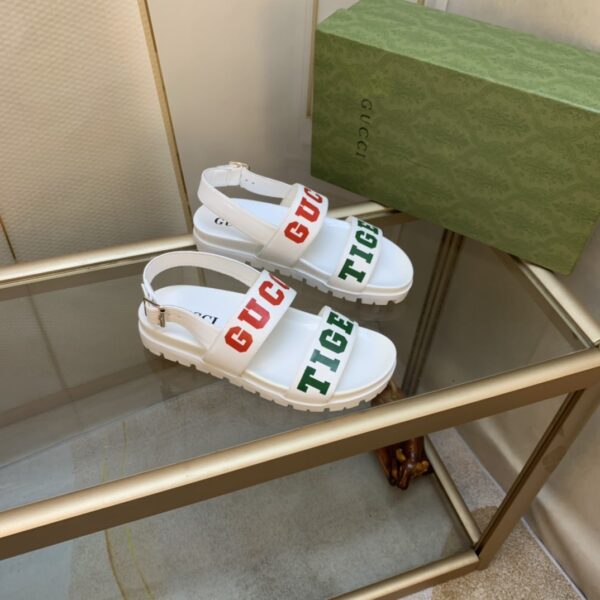 Gucci Women's Tiger And Buckle Sandal White For Women GG