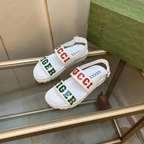 Gucci Women's Tiger And Buckle Sandal White For Women GG