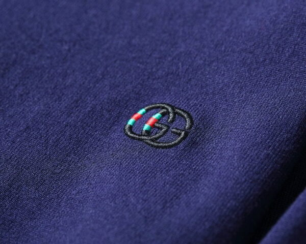 Gucci Wool Jacquard Jumper GG Navy Blue For Men