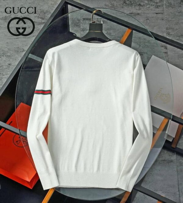 Gucci Wool Jacquard Logo Jumper White For Men