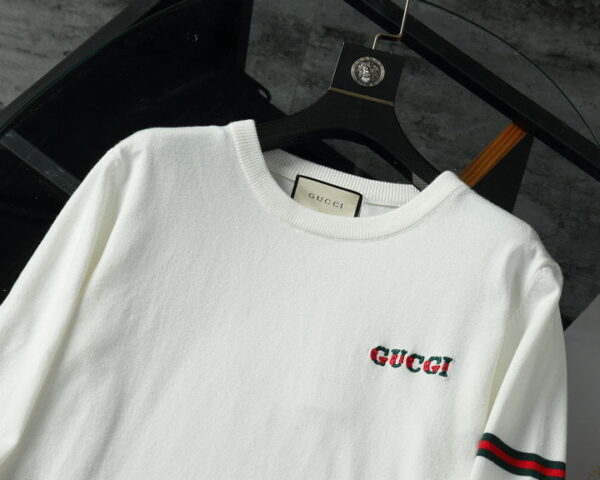Gucci Wool Jacquard Logo Jumper White For Men