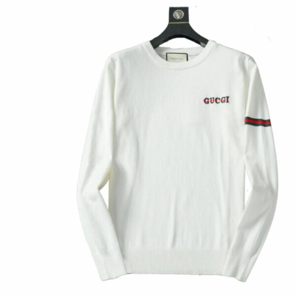 Gucci Wool Jacquard Logo Jumper White For Men