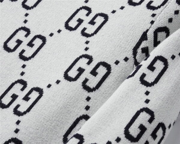 Gucci Wool Jacquard Sweater GG White For Men