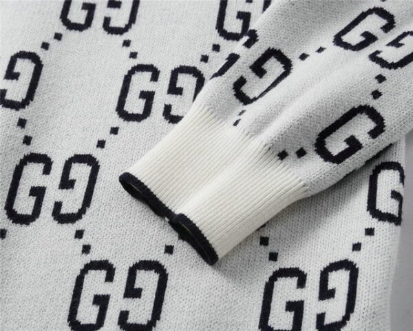 Gucci Wool Jacquard Sweater GG White For Men