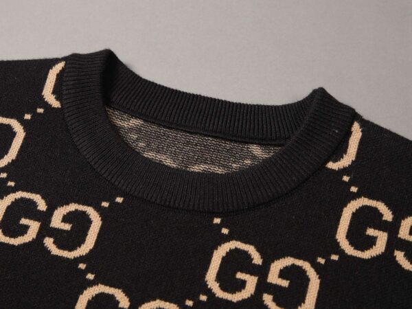 Gucci Wool Knitted GG Sweatshirt Brown For Men