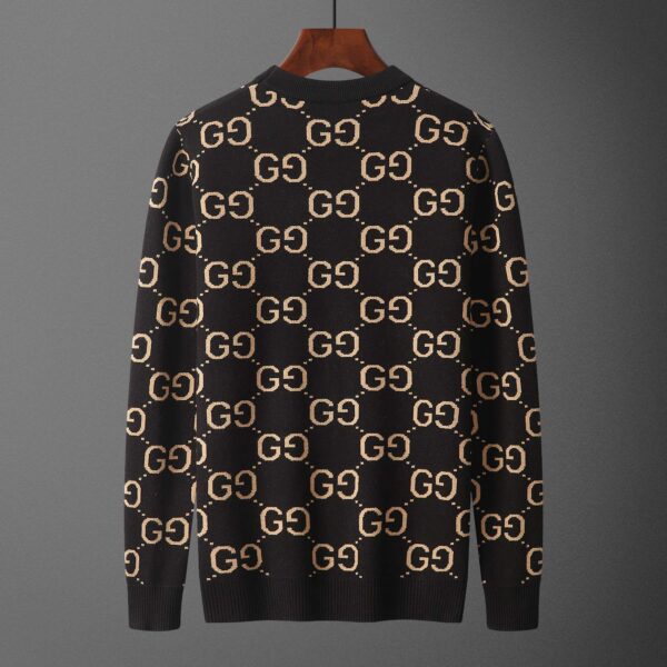 Gucci Wool Knitted GG Sweatshirt Brown For Men