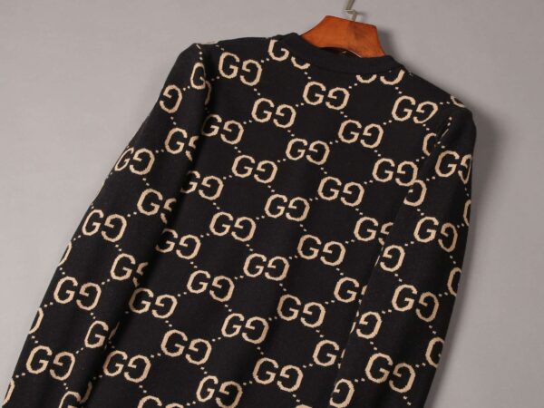 Gucci Wool Knitted GG Sweatshirt Brown For Men