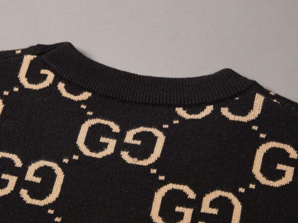 Gucci Wool Knitted GG Sweatshirt Brown For Men