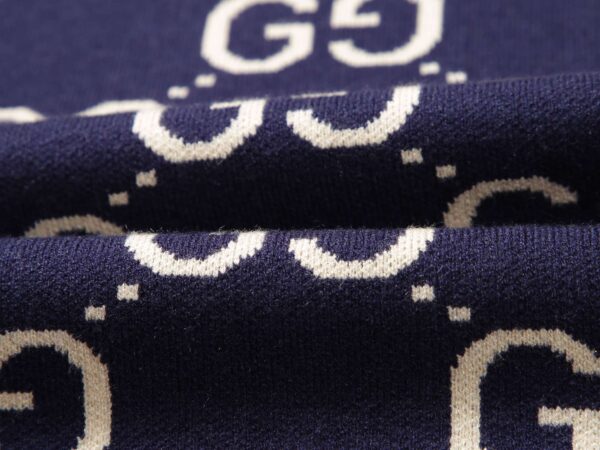 Gucci Wool Knitted GG Sweatshirt Navy Blue For Men