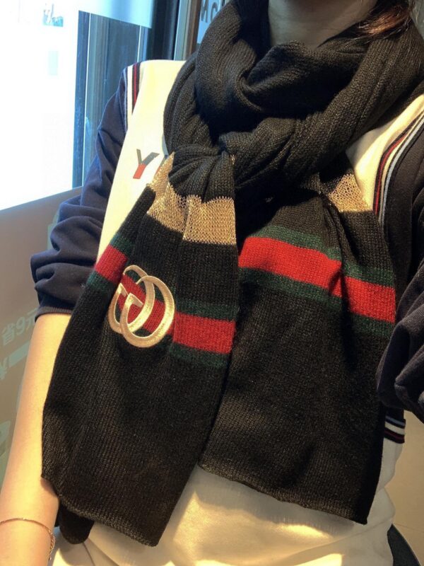 Gucci Wool Scarf With Pockets Scarf Black 190cm/75in