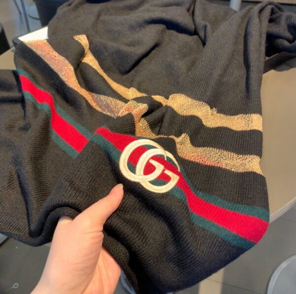 Gucci Wool Scarf With Pockets Scarf Black 190cm/75in