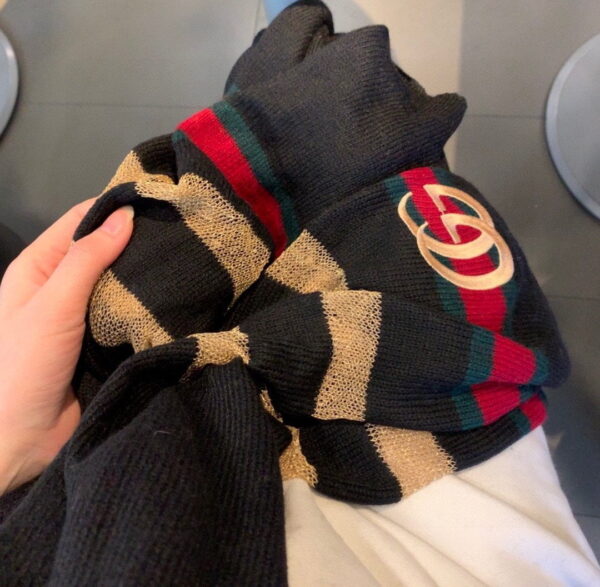Gucci Wool Scarf With Pockets Scarf Black 190cm/75in